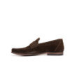 Dark brown suede Penny loafers