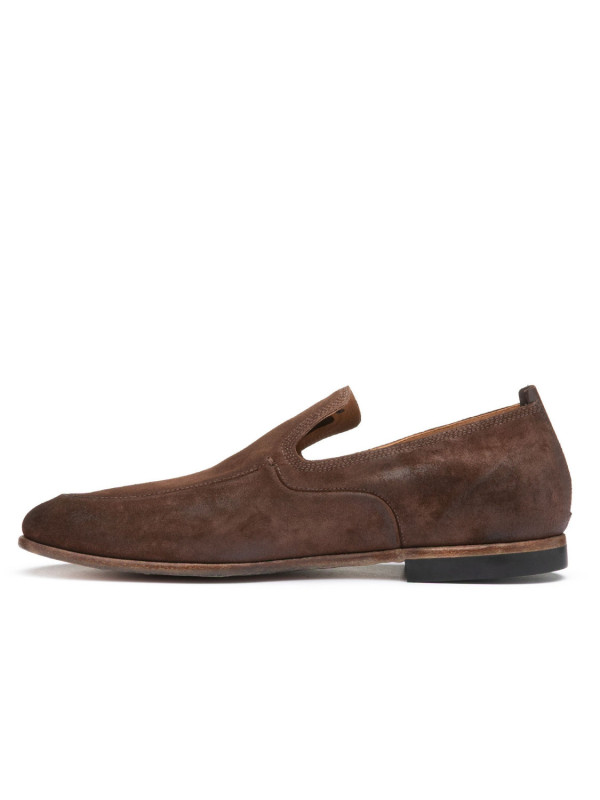 Brown suede loafers