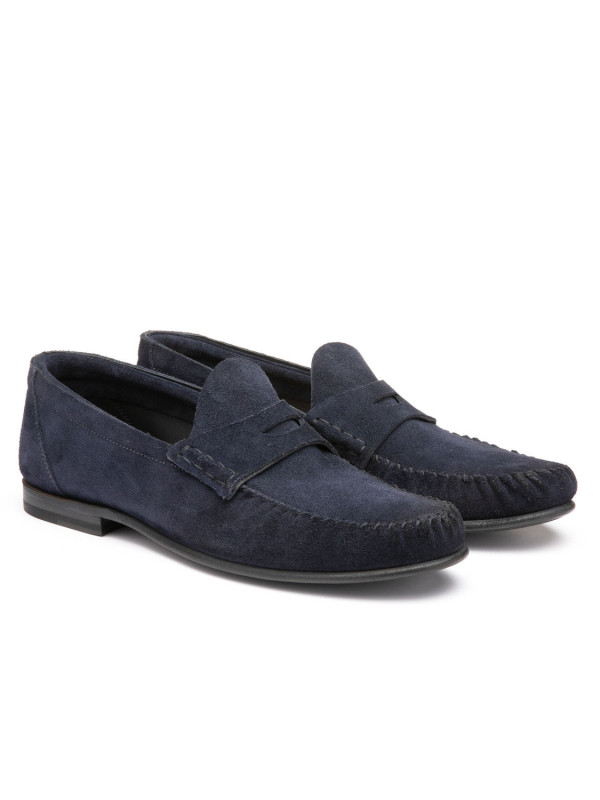 Mocassini Penny in suede navy