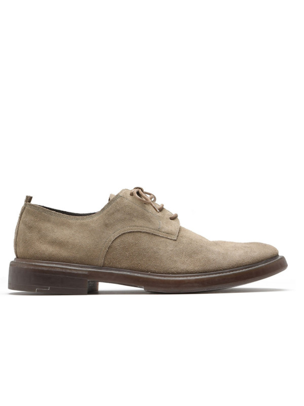 Scarpe allacciate in suede color tortora