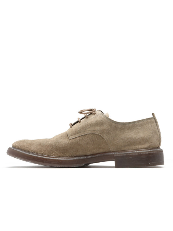 Scarpe allacciate in suede color tortora