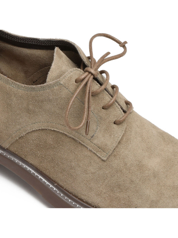 Taupe suede lace-up shoes