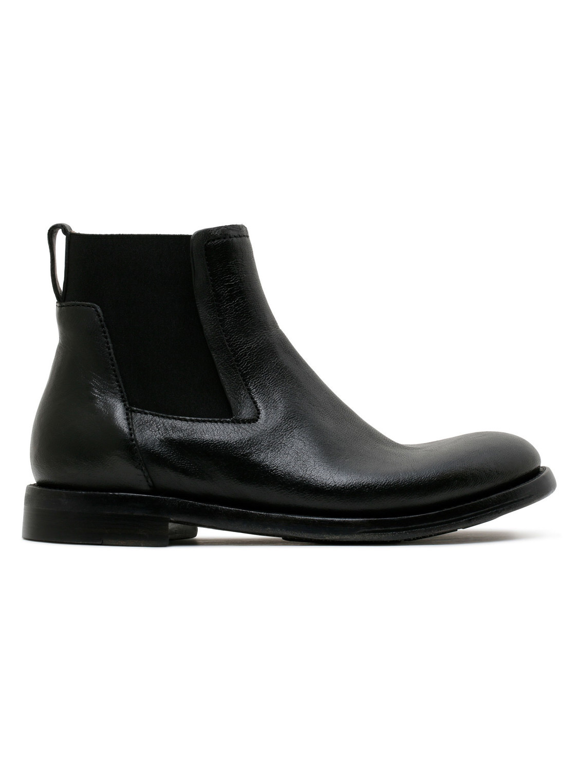 Black leather ankle boots