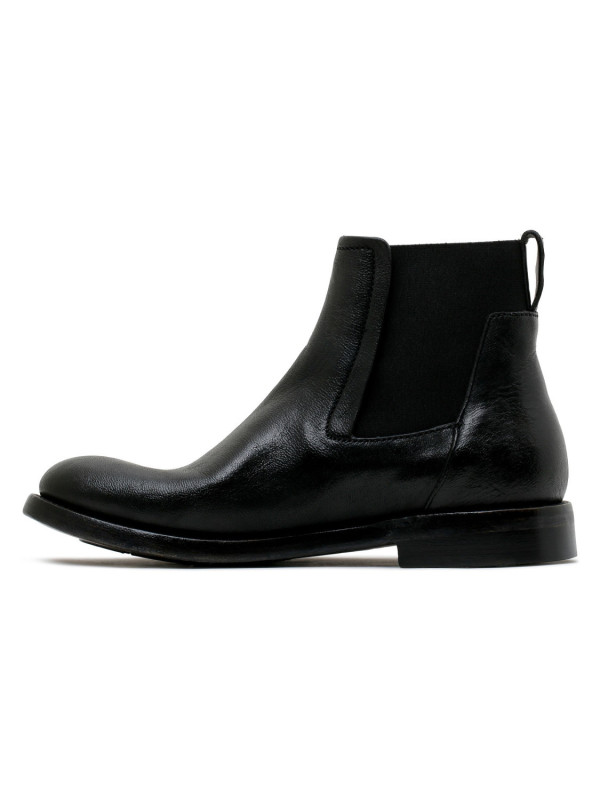 Black leather ankle boots