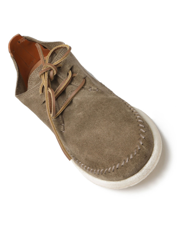 Taupe suede lace-up shoes