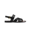 Black leather sandals