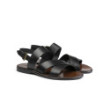 Black leather sandals