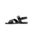 Black leather sandals