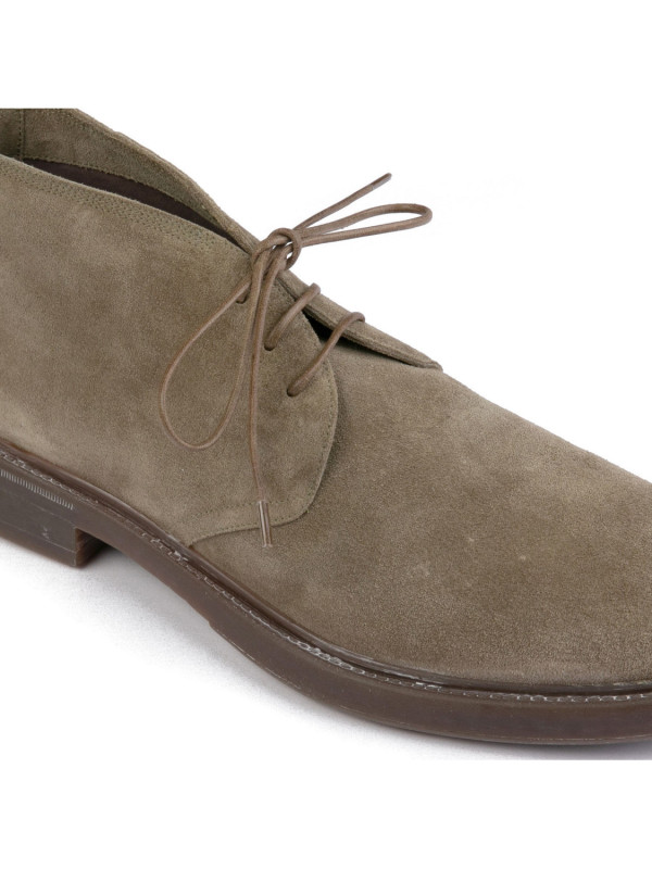 Taupe suede chukka boots