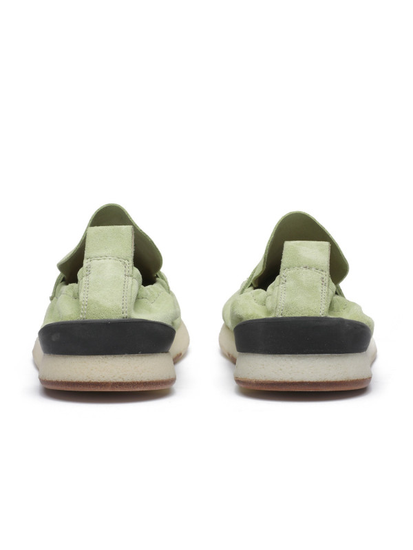 Light green suede loafers