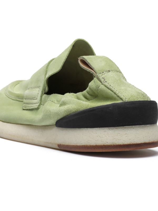 Light green suede loafers