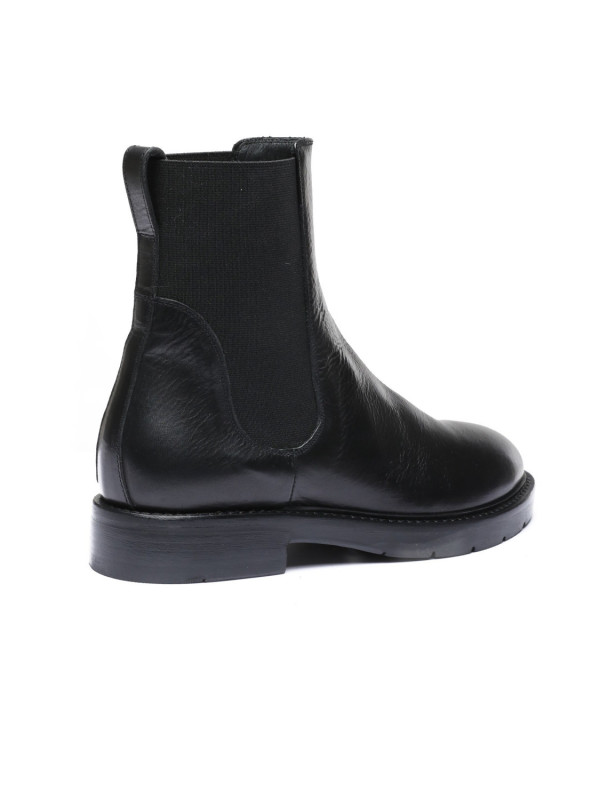 Negri black leather ankle boots