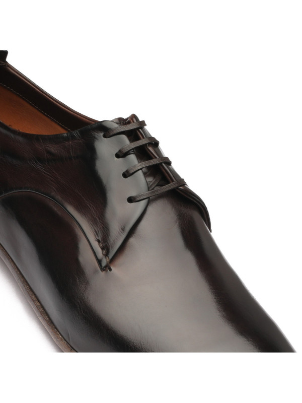 Dark brown leather Derby shoes