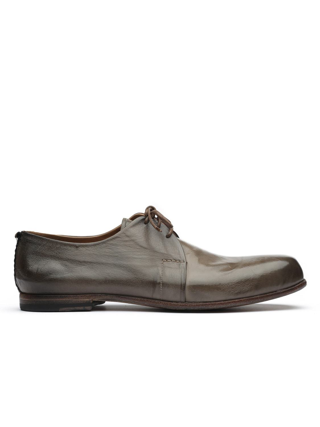 Gray leather Derby shoes