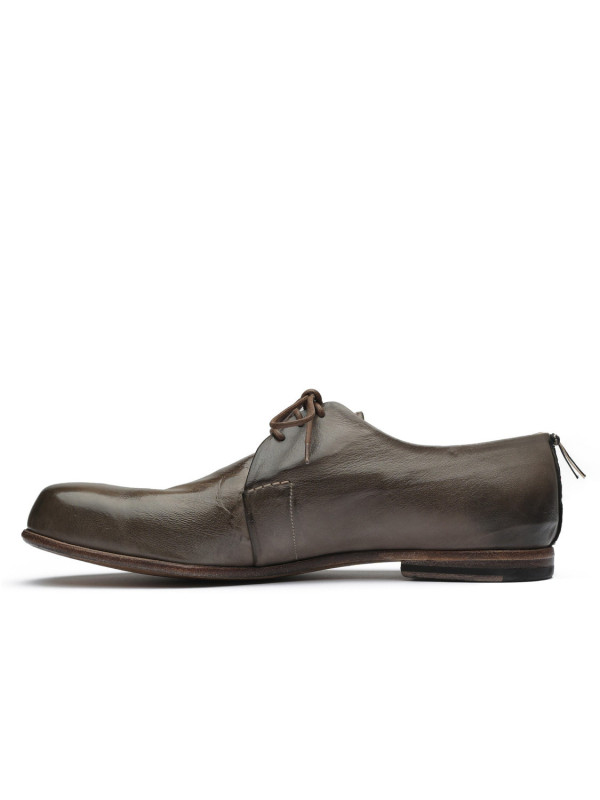 Gray leather Derby shoes