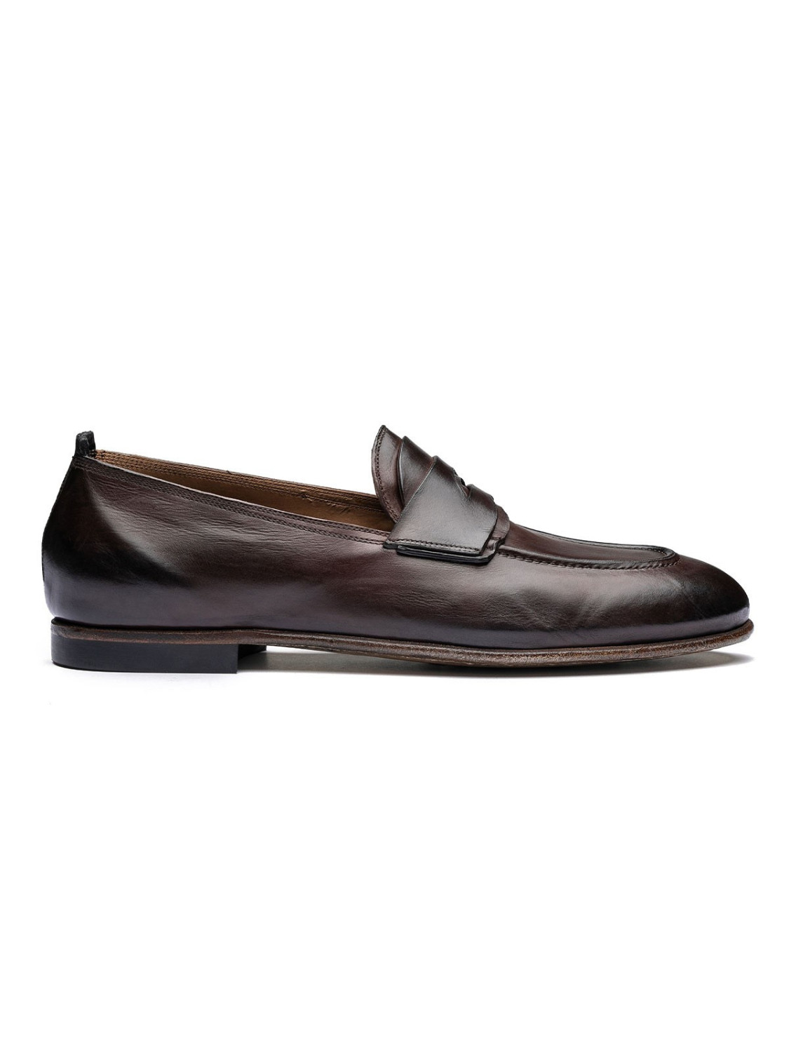 Brown leather loafers