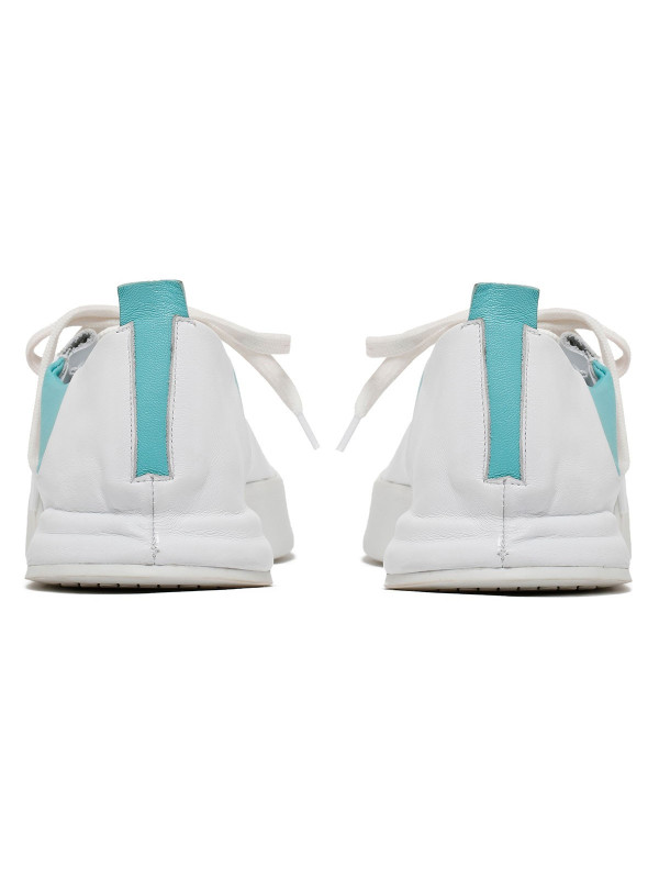 Jegher white and aquamarine sneakers