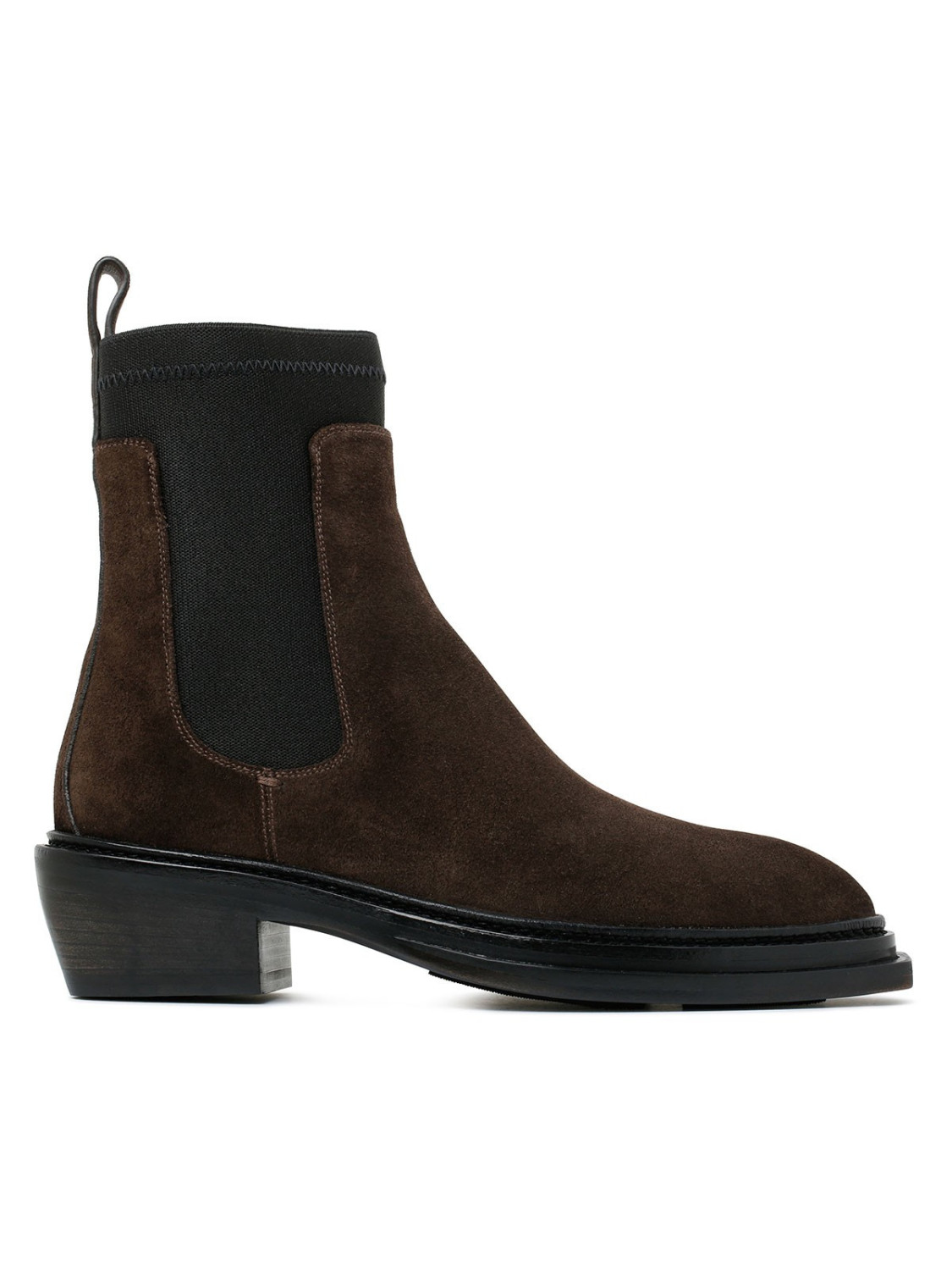 Dark brown suede ankle boots