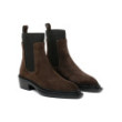 Dark brown suede ankle boots