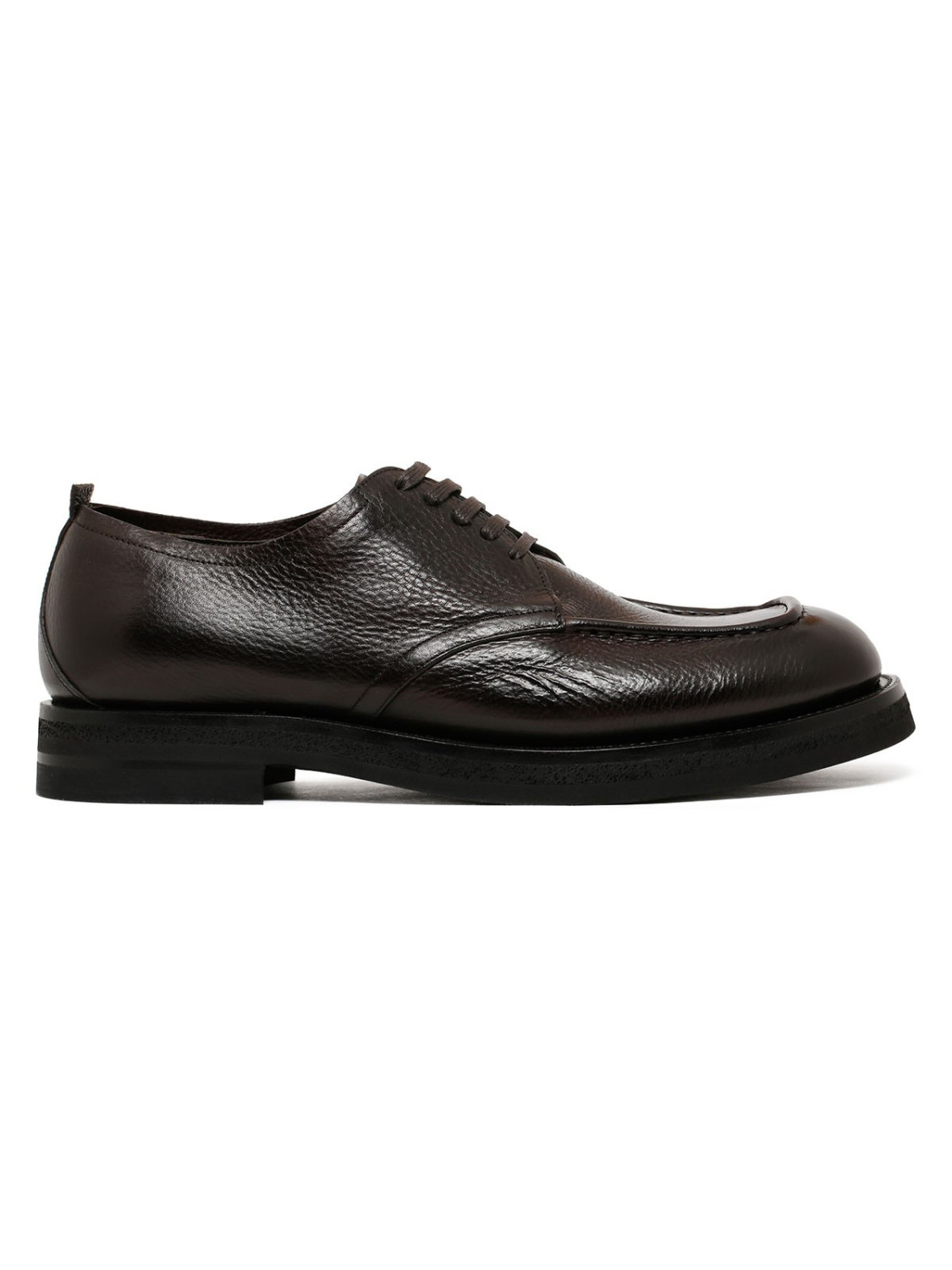 Dark brown leather Derby shoes