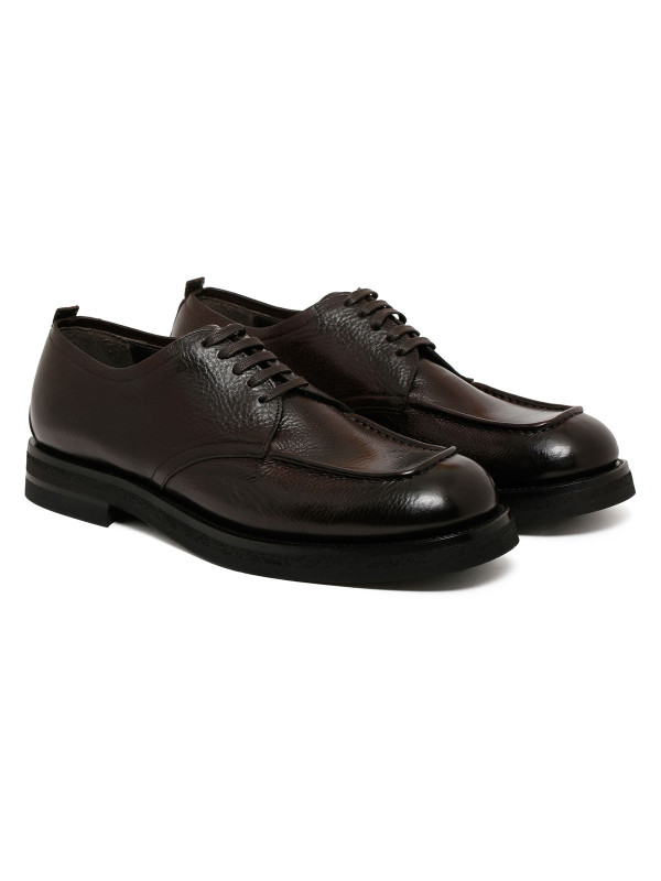 Dark brown leather Derby shoes