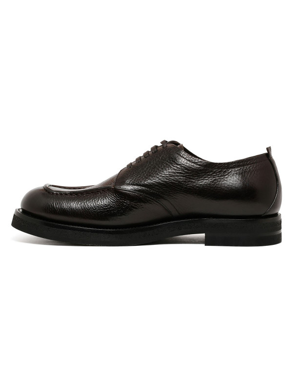 Dark brown leather Derby shoes