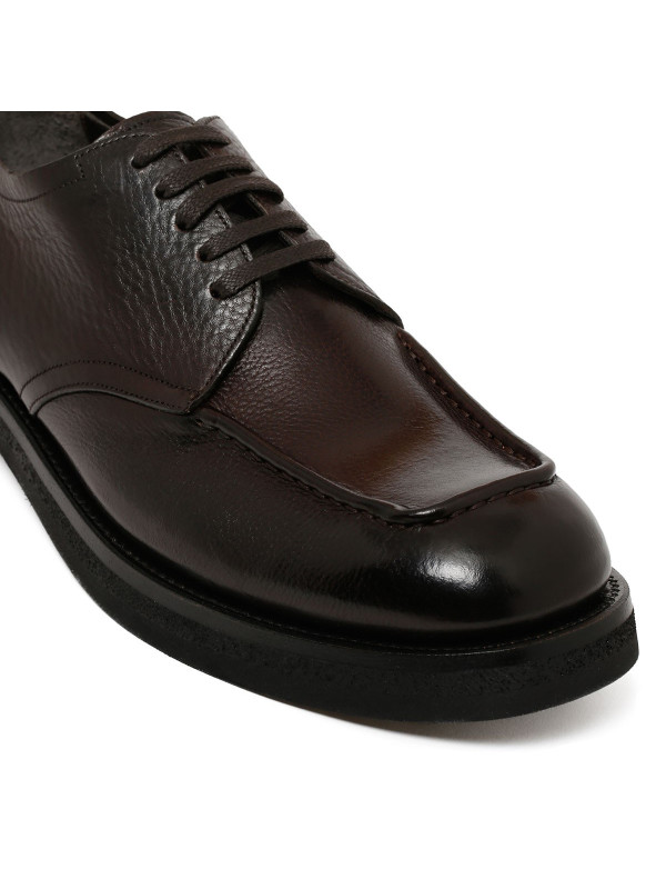 Dark brown leather Derby shoes