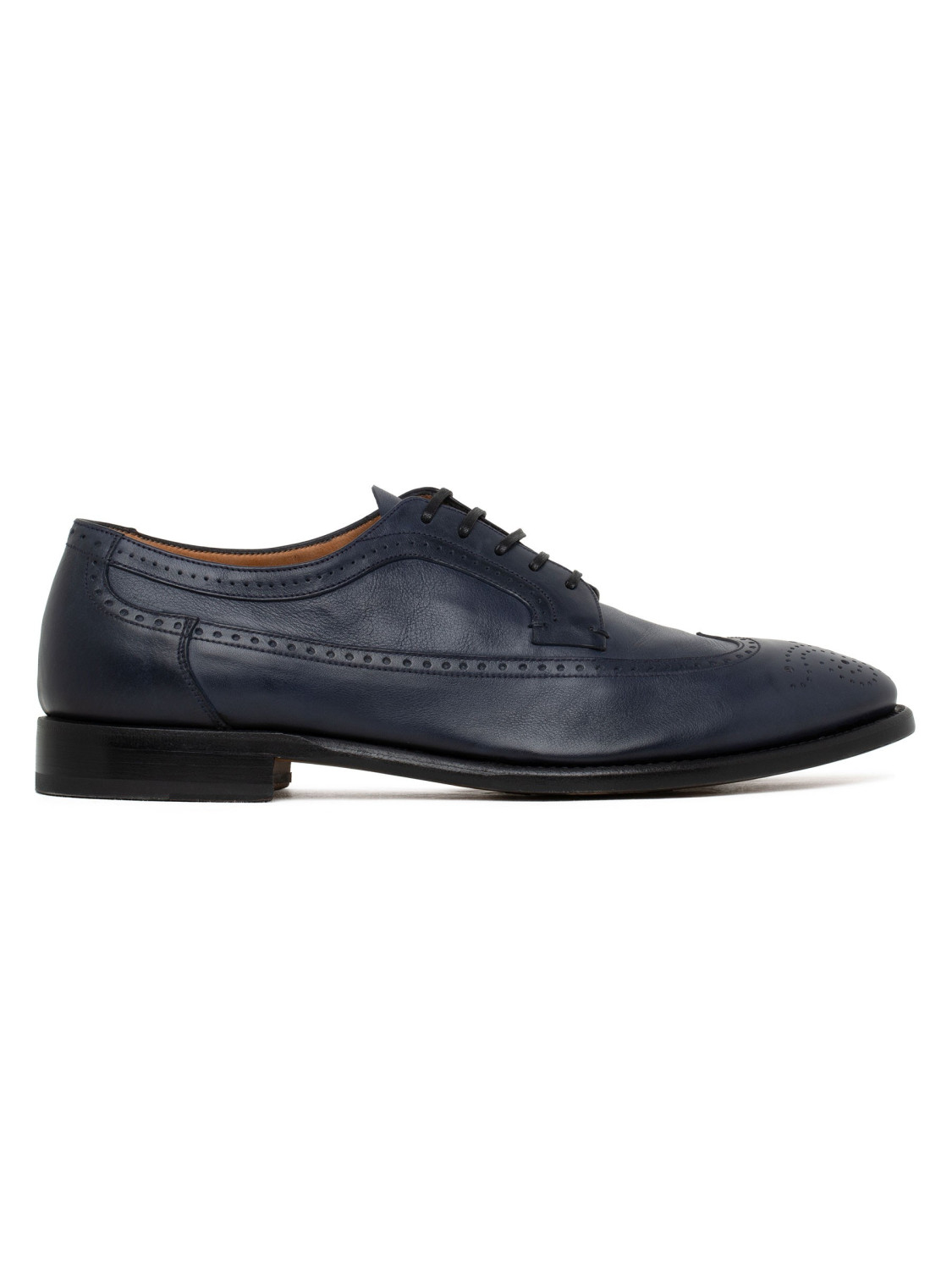 Blue leather brogue Derby shoes