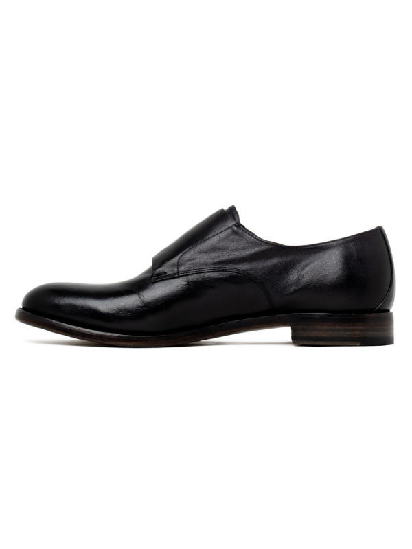 Double monk strap black shoes