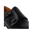 Double monk strap black shoes