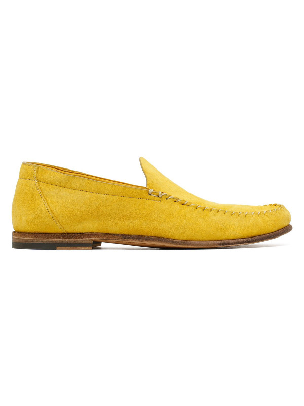 Yellow deer leather loafers