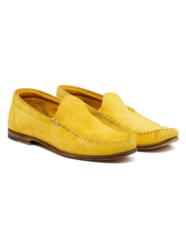 Yellow deer leather loafers