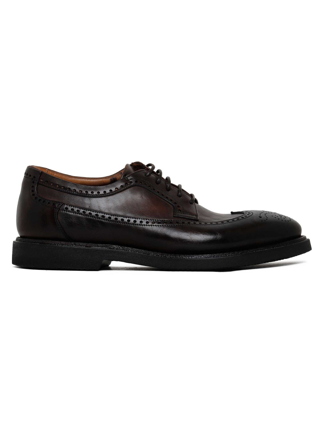 Dark brown leather Derby shoes