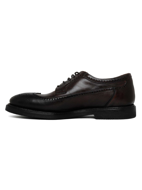 Dark brown leather Derby shoes