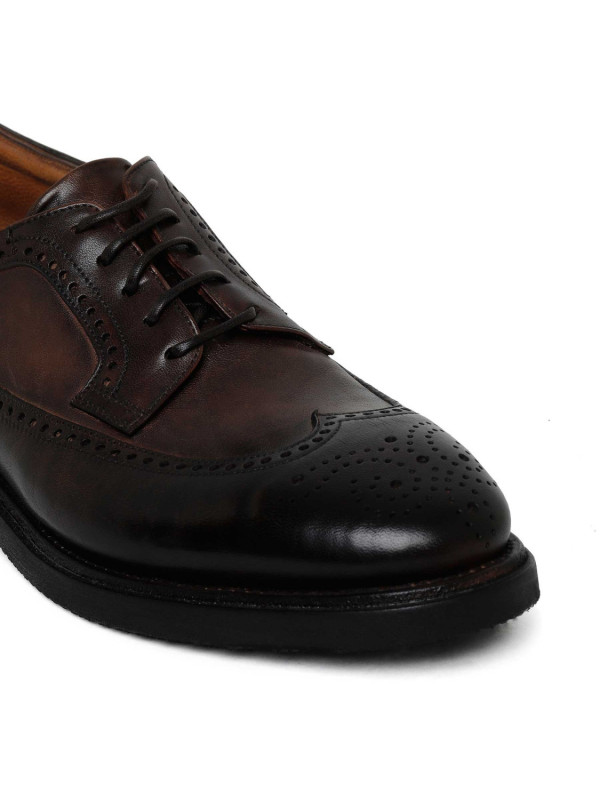 Dark brown leather Derby shoes