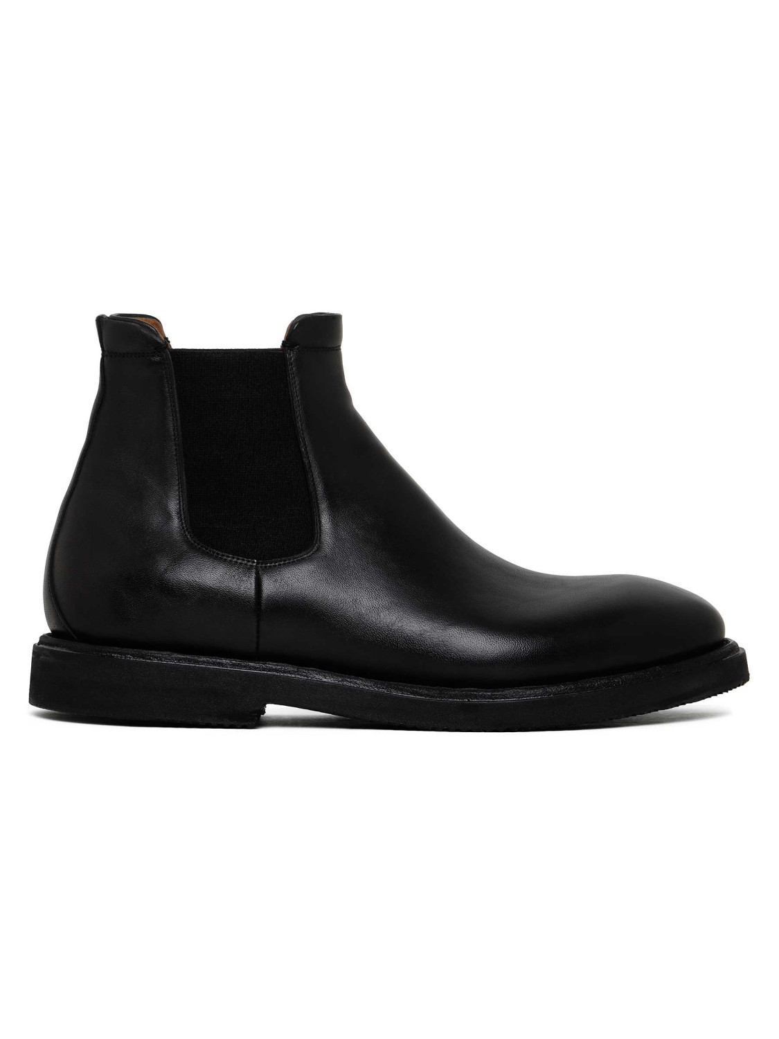 Black leather Beatles ankle boots