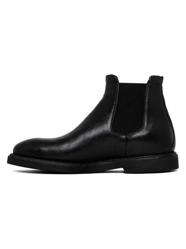 Black leather Beatles ankle boots