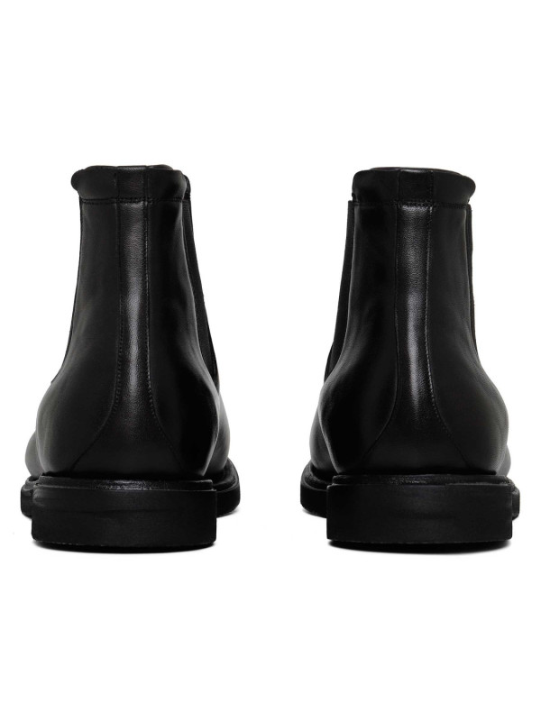 Black leather Beatles ankle boots