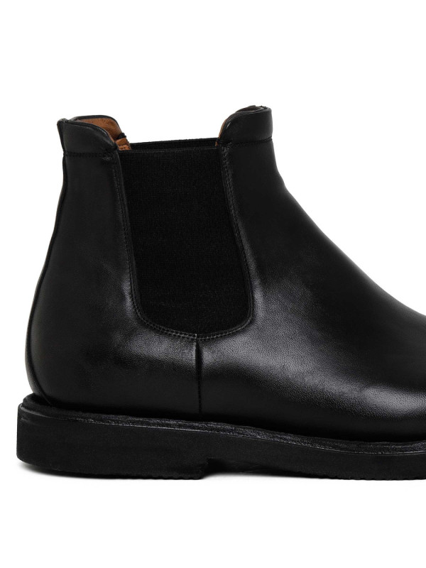 Black leather Beatles ankle boots