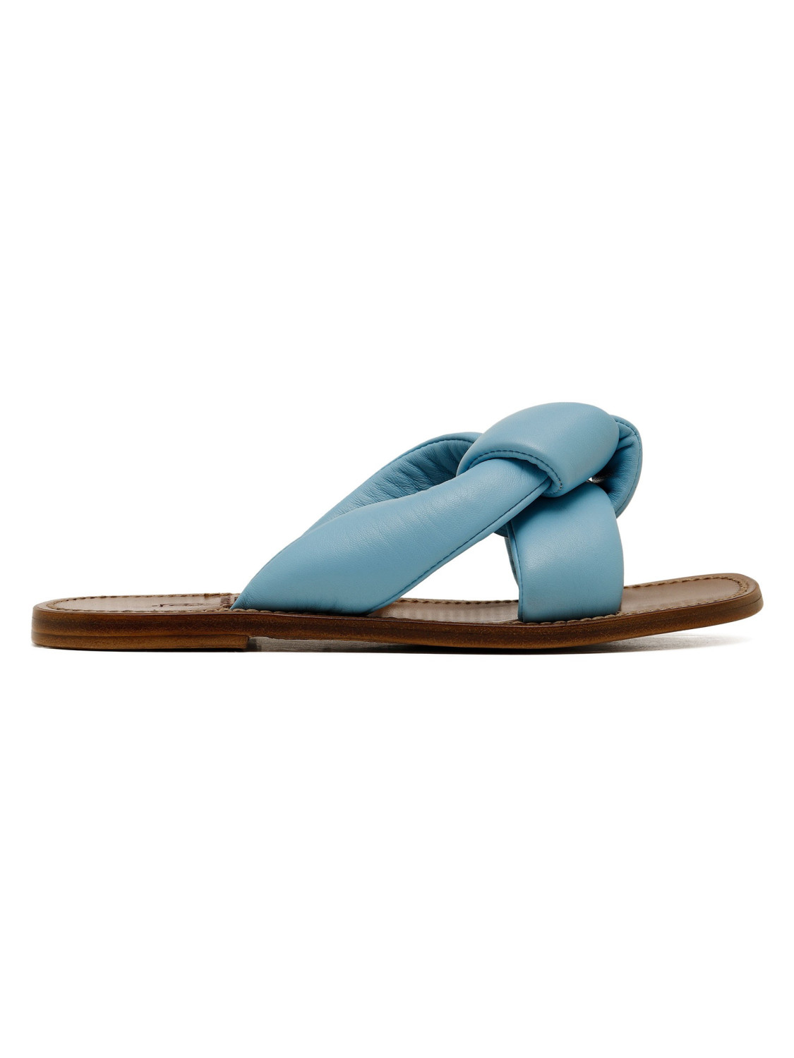 Sandali in pelle azzurra