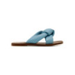 Light blue leather slide sandals