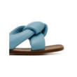 Light blue leather slide sandals