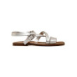 Silver leather flat sandals