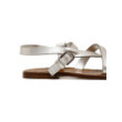 Silver leather flat sandals