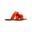 Red leather slide sandals