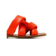 Red leather slide sandals