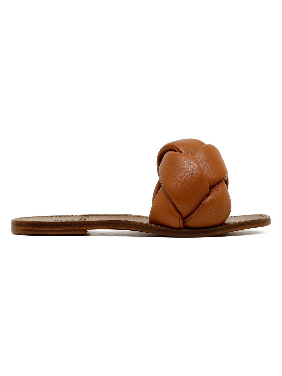 Brown padded woven sandals