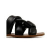 Black leather slide sandals