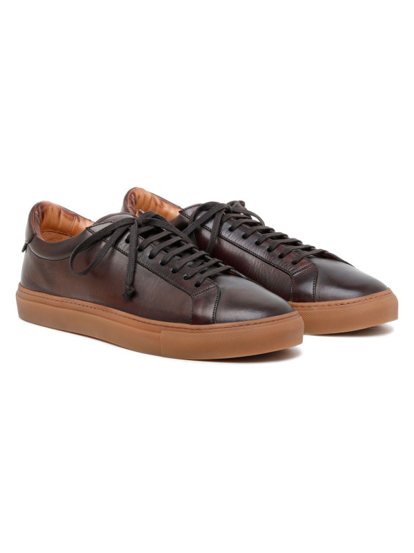 Sneaker Romilly in pelle marrone scuro