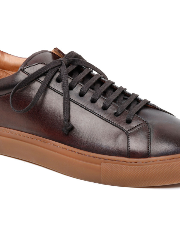 Sneaker Romilly in pelle marrone scuro